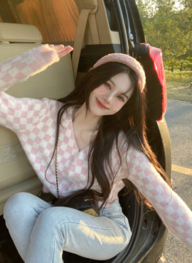 Pink Checkered Cardigan | Yeji - ITZY