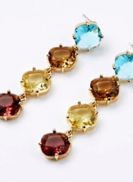 Multicolored Crystal Dangle Earrings | IU