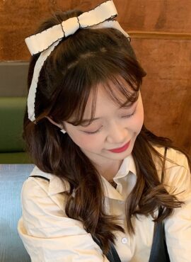 Beige Bow Hairband | Miyeon - (G)I-DLE