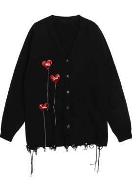 Black Balloon Heart Cardigan | Yeonjun - TXT