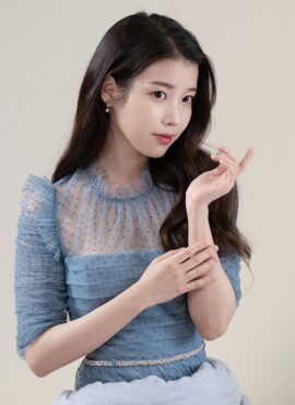 Blue Polka Dot Mesh Dress | IU