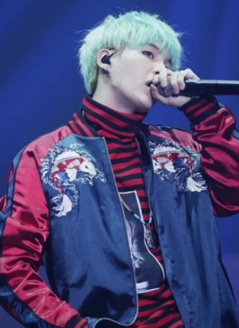 Red Striped Turtleneck Sweater | Suga - BTS