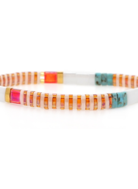 Orange Beaded Boho Bracelet | Taehyung - BTS