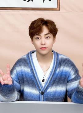 Blue Gradient Striped Cardigan | Xiumin - EXO