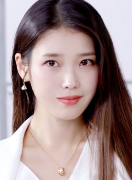 Gold Crystal Studded Fan Shaped Earrings | IU