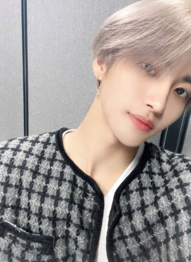 Grey Tweed Plaid Loose Jacket | Seonghwa - ATEEZ