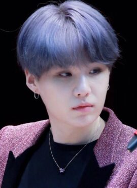 Lilac Rhinestone Necklace | Suga - BTS