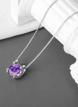 Lilac Rhinestone Necklace | Suga - BTS