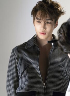 Black And White Houndstooth Zip Up Jacket | Kai - EXO