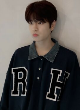 Black Denim Collared Sweater | Seungmin - Stray Kids