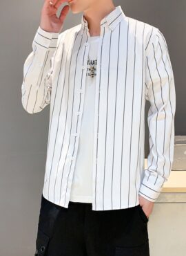 White Stripe Patterned Shirt | Jeno - NCT