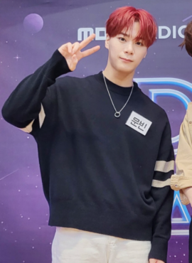 Black Striped Sleeve Sweatshirt | Moonbin - Astro