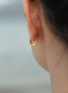 Gold Square Loop Earrings | Yoon Hye Jin - Hometown Cha-Cha-Cha