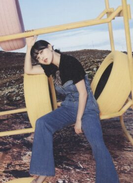 Blue Bustier Denim Jumpsuit | Jihyo - Twice