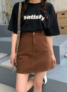 Brown A-Line Skirt | Ningning - Aespa