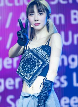 Black Bandana Pattern Crop Top | Yoohyeon - Dreamcatcher