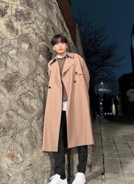 Beige Trench Coat | Jongho - ATEEZ