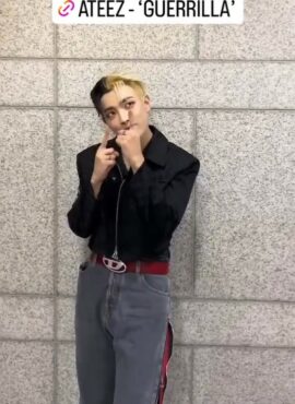 Grey Double Side Zippers Jeans | Hongjoong - ATEEZ