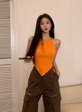 Orange Triangle Sling Top | Jennie - BlackPink