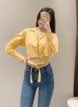 Yellow Tie Waist Shirt | Solar - Mamamoo