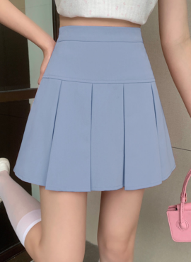 Blue Pleated Mini Skirt | Tzuyu - Twice