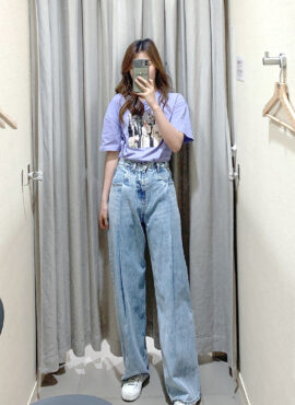 Light Blue Wide Leg Jeans | Rose - BlackPink