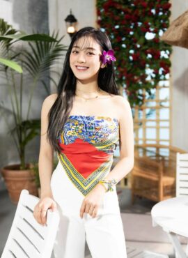 Red Summer Faux Silk Scarf | Jihyo - Twice