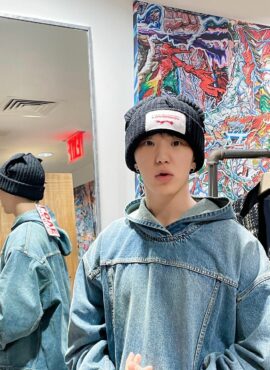 Blue Oversized Denim Hoodie | Hoshi - Seventeen