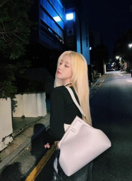 White Asymmetrical Faux Leather Sling Bag | Yuqi - (G)I-DLE