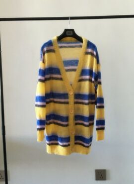 Yellow Knit Striped Cardigan | LeeKnow - Stray Kids