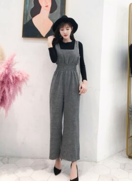 Grey Gartered Waist Jumpsuit | Shim Cheong - Legend Of The Blue Sea