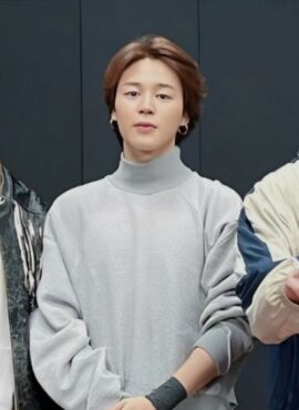 Grey Turtleneck Sweatshirt | BTS - Jimin