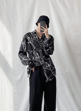 Black Loose Button-Down Shirt | San - ATEEZ