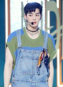 Green Striped Knitted Vest | Eunwoo - Astro