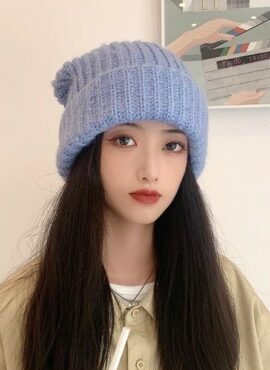 Light Blue Knitted Beanie | Moonbyul - Mamamoo