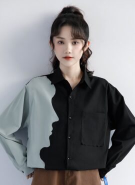 Black Side Face Pocket Shirt