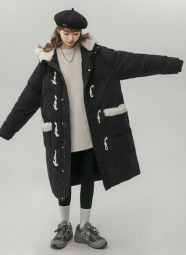 Black Lamb Wool Padded Jacket