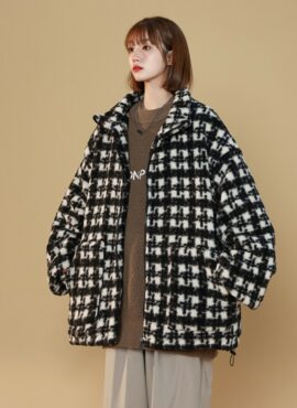 Black Woolen Zipper Jacket