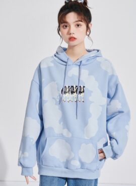 Blue Cow Oversized Hoodie