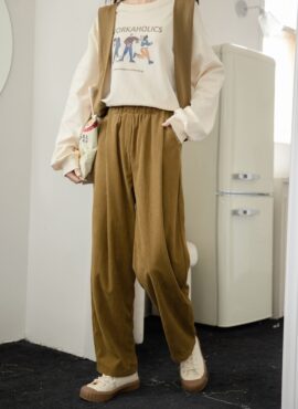 Brown Corduroy Garterized Pants