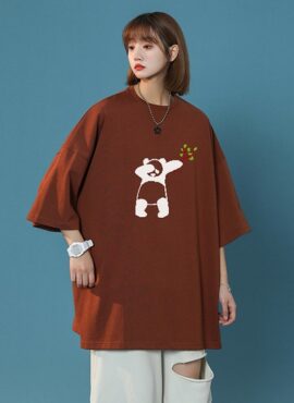 Brown Dabbing Panda T-Shirt