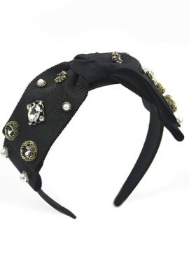 Black Bow Rhinestone Headband | Gaeul - IVE