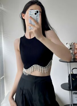 Black Tassel Crop Top | SuA - Dreamcatcher