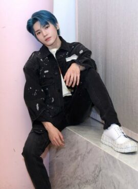 Black Bleached Denim Jacket | Taeyong - NCT