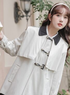 White Modern Detachable Windbreaker Coat