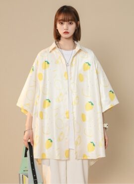 Yellow Oversized Fruit Shirt