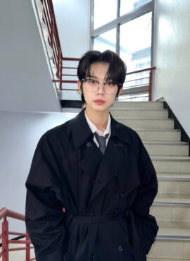 Black Dotted Half-Framed Glasses | Yeonjun - TXT