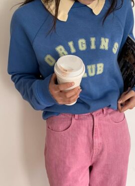 Blue Lettuce Collared Sweatshirt | Shin Ha Ri - Business Proposal