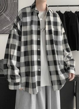 Black And White Plaid Shirt | DK - Seventeen