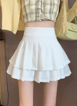 White Layered Mini Skirt | Haseul - Loona